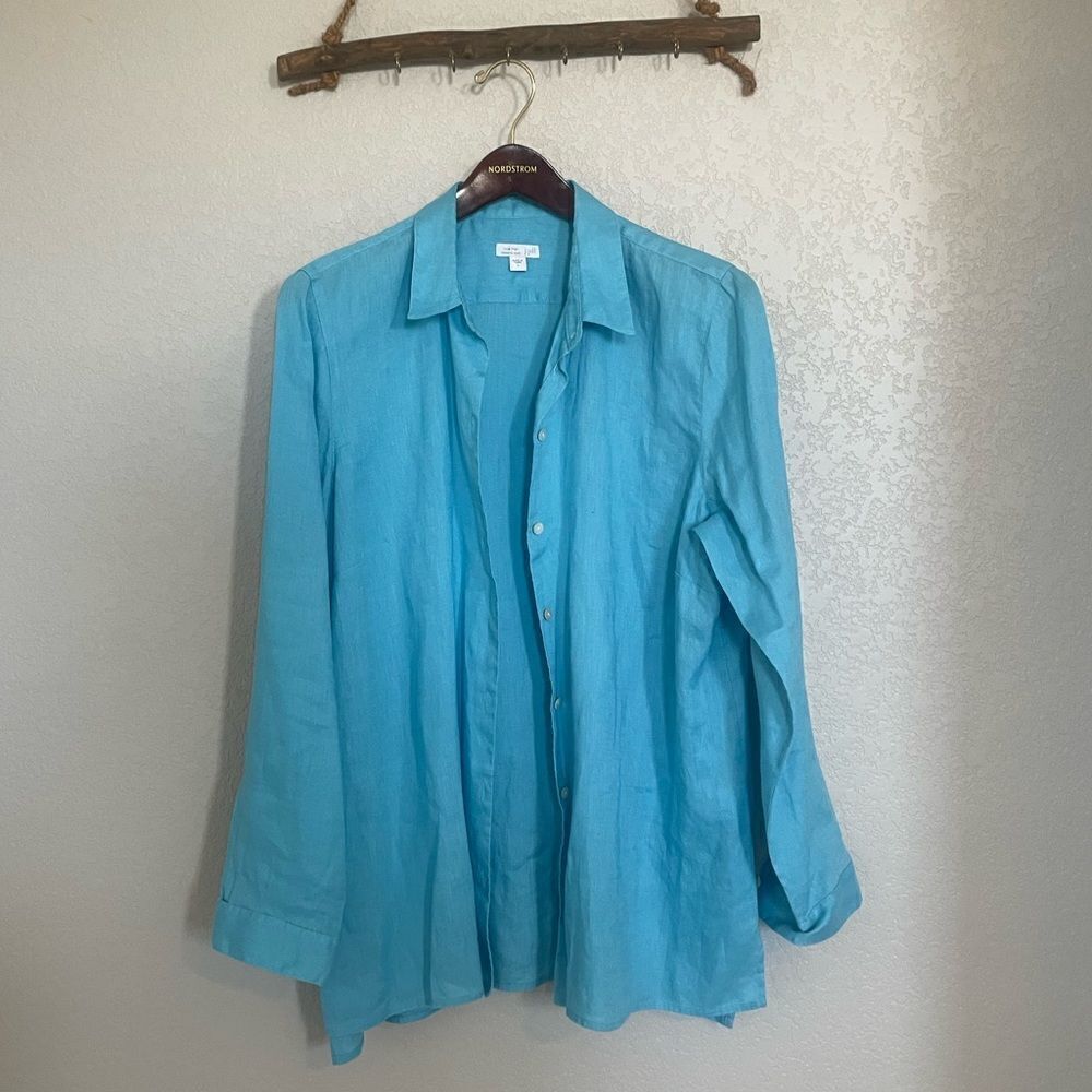 Turquoise button up shirt - Picture 5 of 7